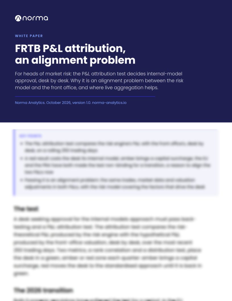 First page of FRTB P&L attribution, an alignment problem, preview